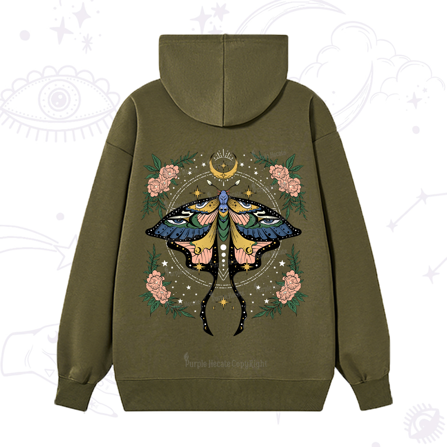 Purplehecate Mystical Moth Hoodie