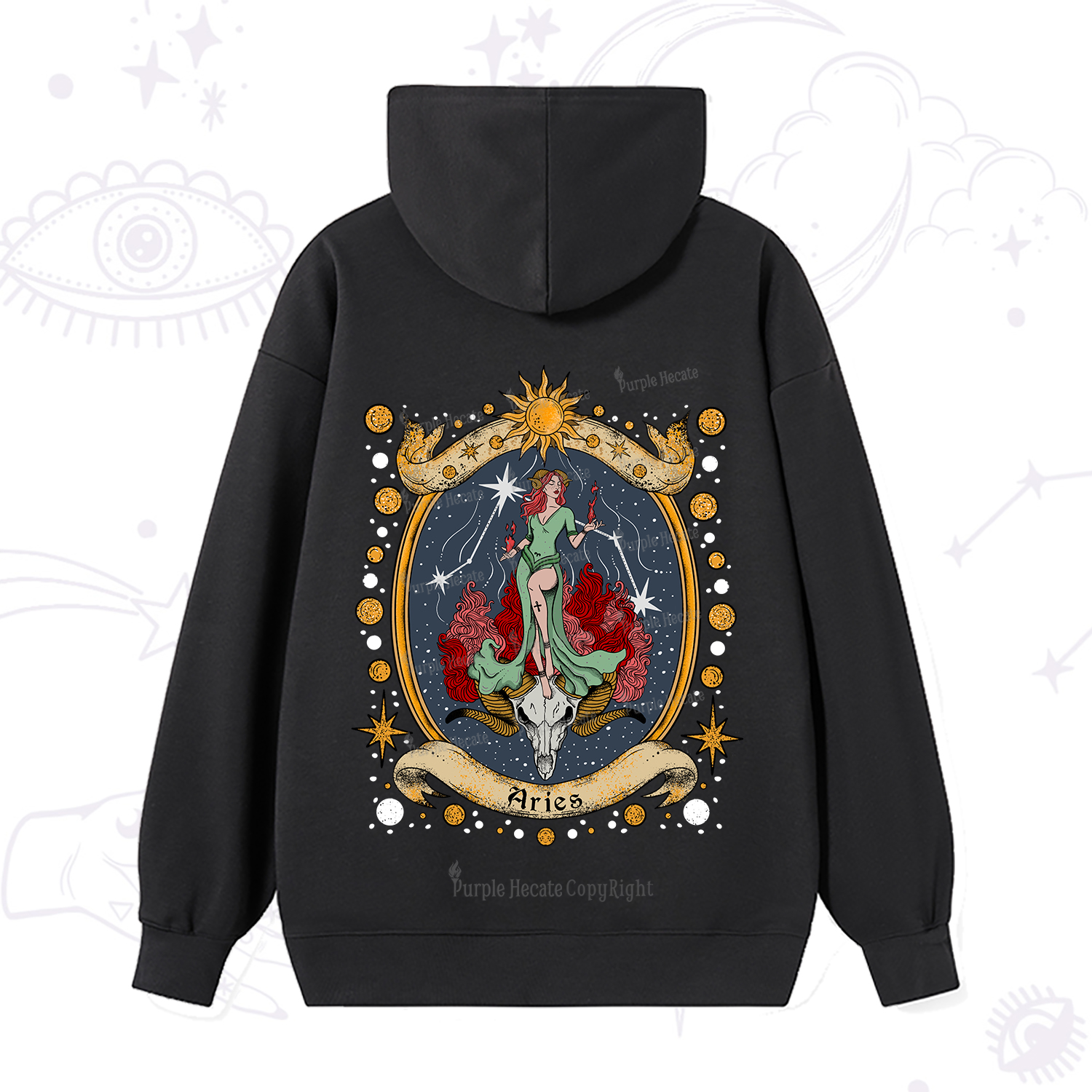Purplehecate Celestial Aries Zodiac Hoodie