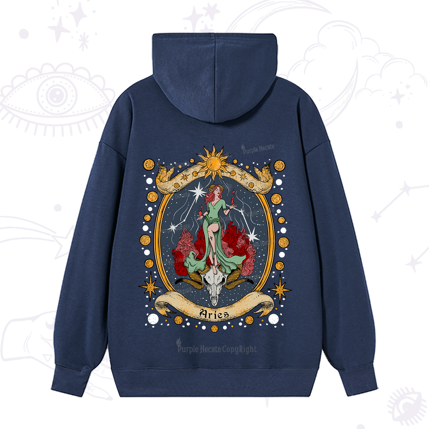 Purplehecate Celestial Aries Zodiac Hoodie