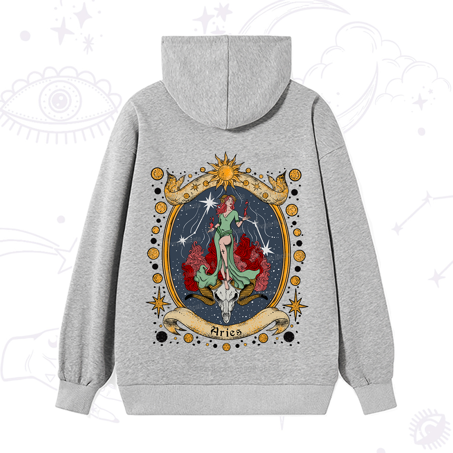 Purplehecate Celestial Aries Zodiac Hoodie