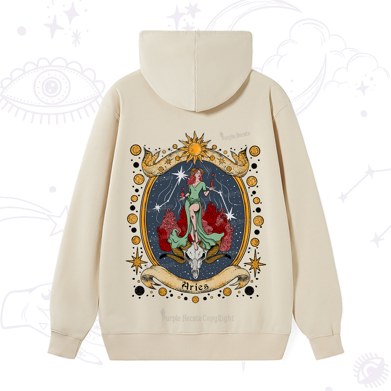 Purplehecate Celestial Aries Zodiac Hoodie