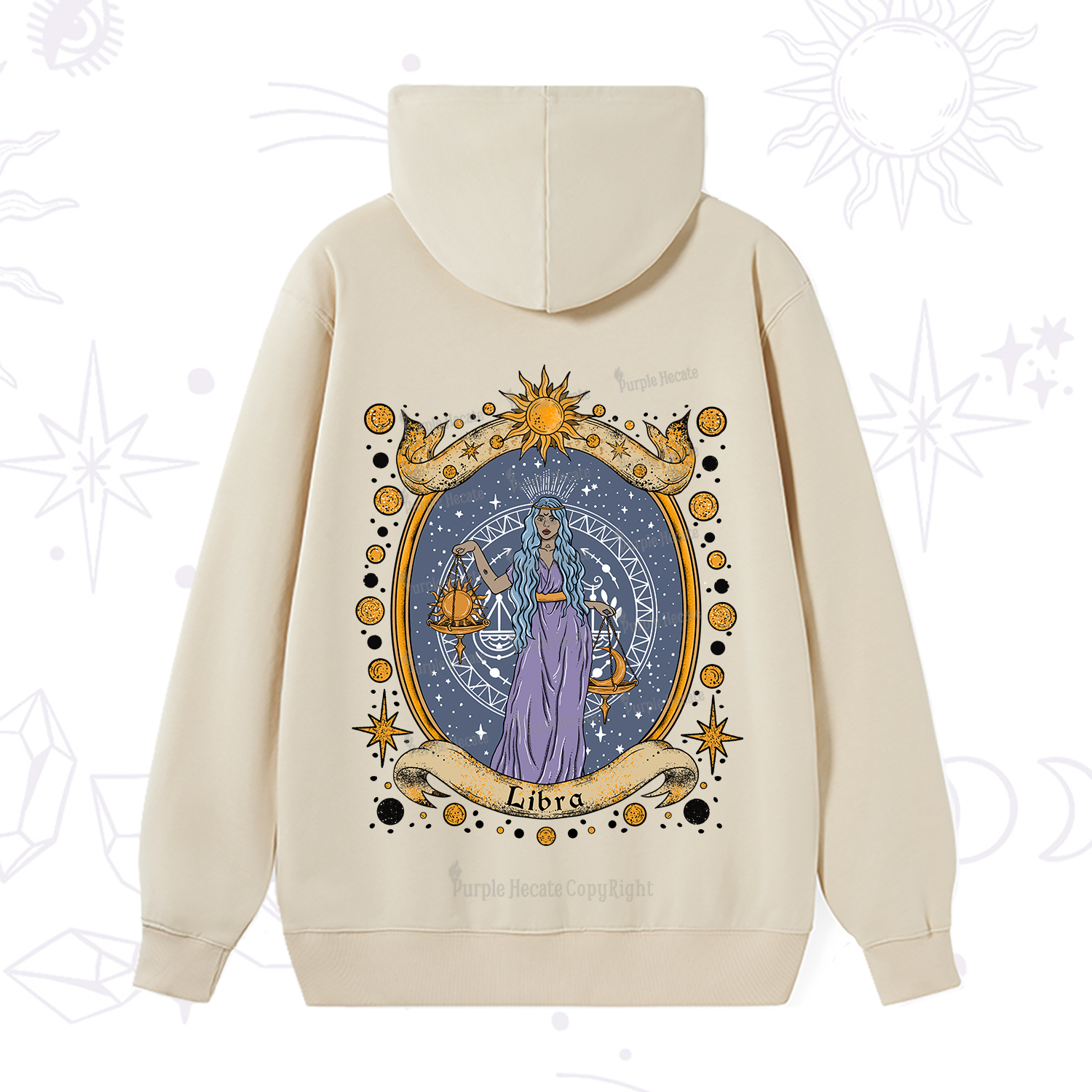 Purplehecate Celestial Libra Zodiac Hoodie