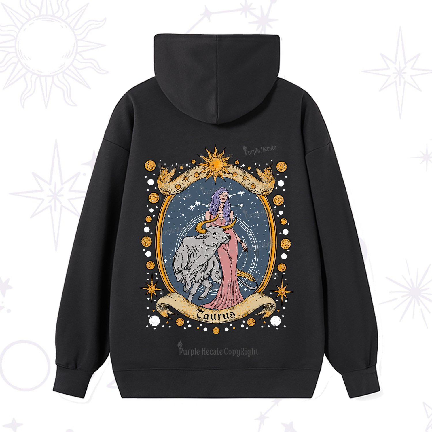 Purplehecate Celestial Taurus Zodiac Hoodie