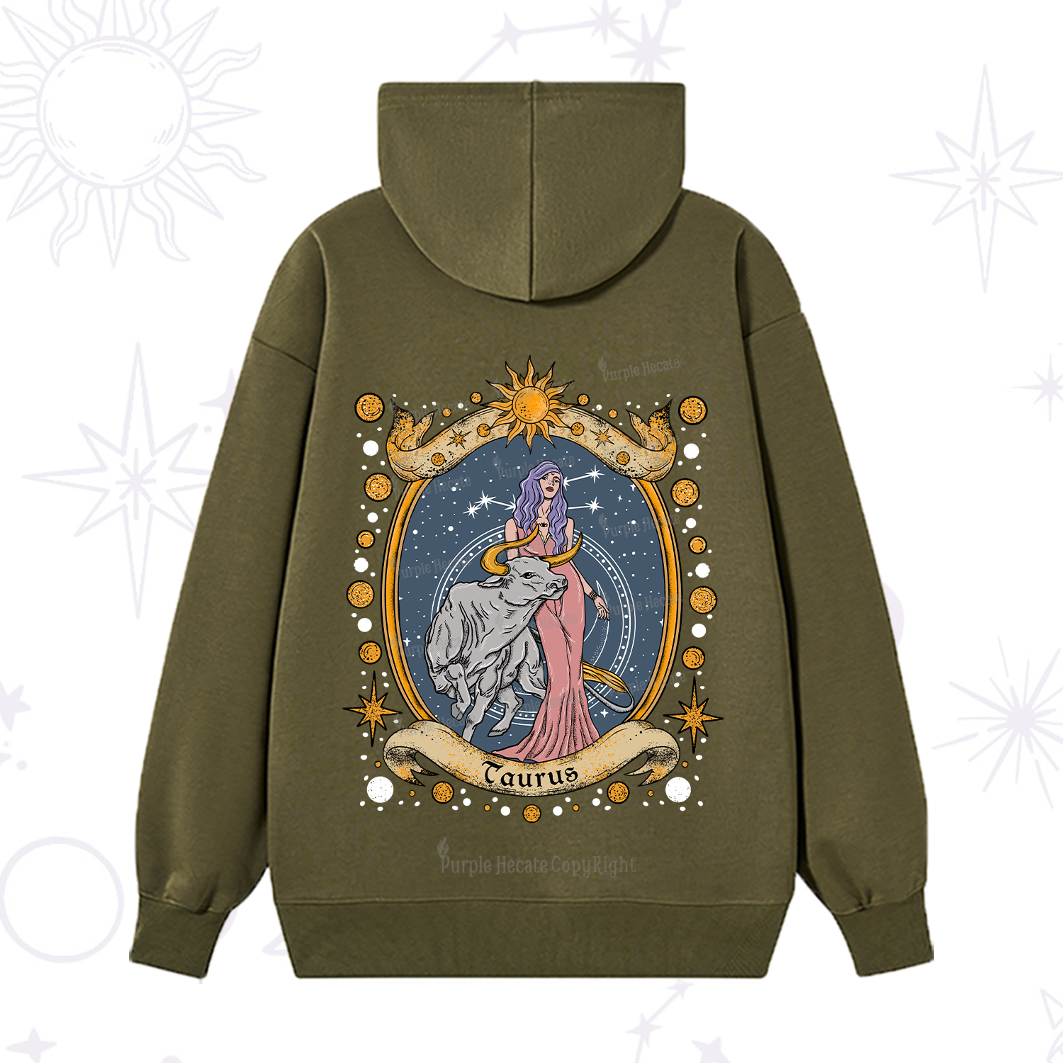 Purplehecate Celestial Taurus Zodiac Hoodie