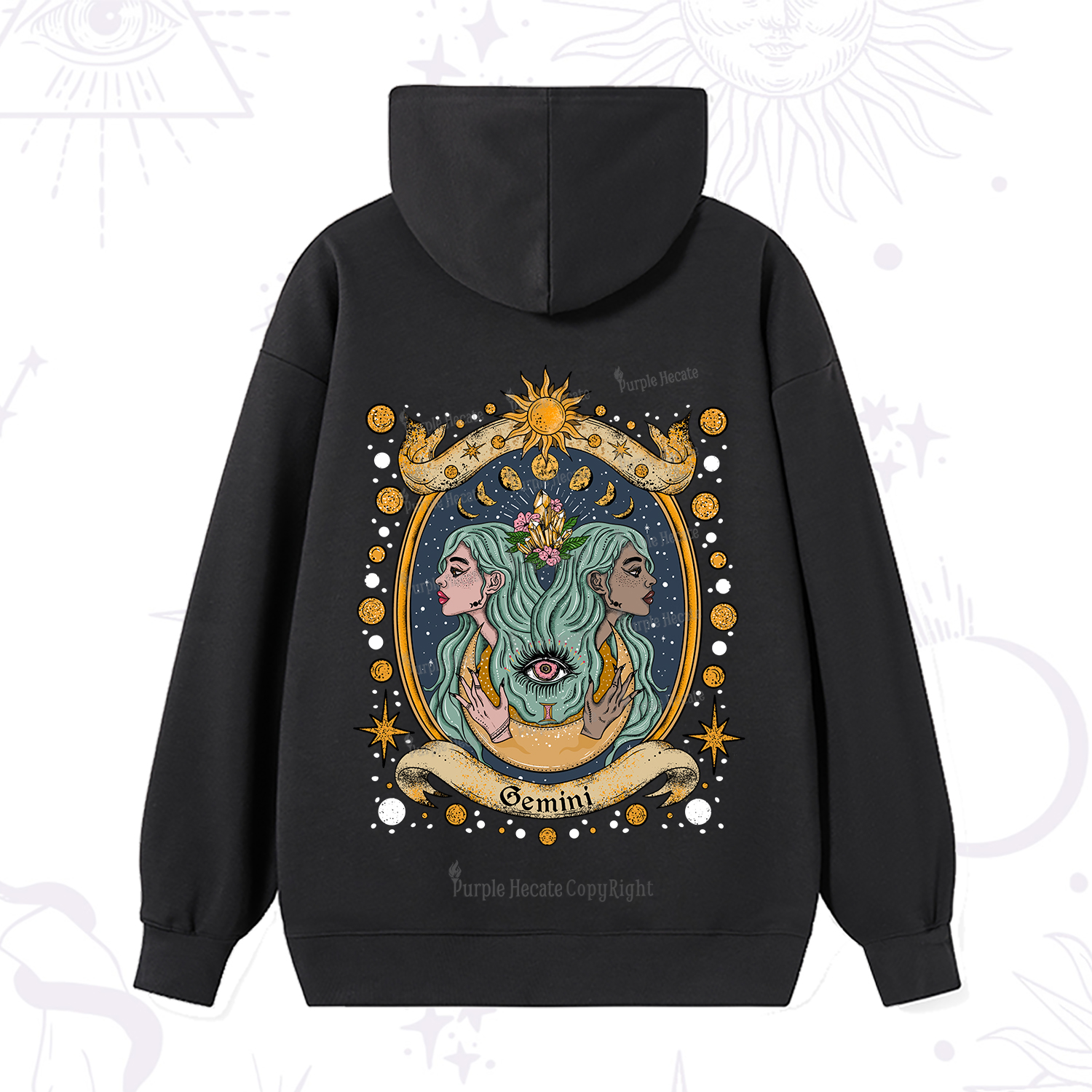 Purplehecate Celestial Gemini Zodiac Hoodie