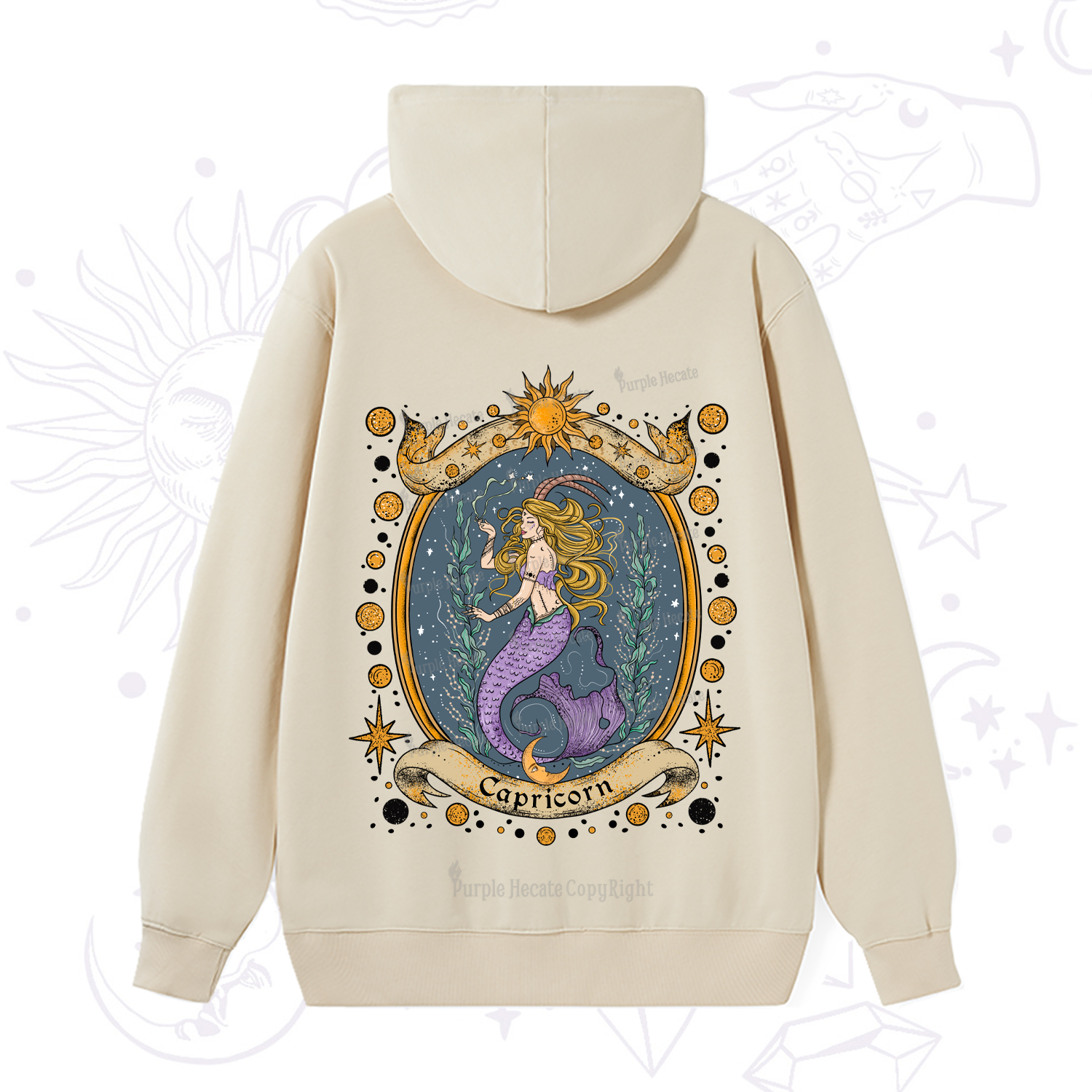 Purplehecate Celestial Capricorn Zodiac Hoodie