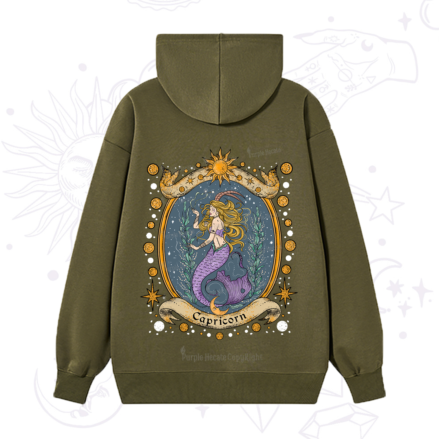Purplehecate Celestial Capricorn Zodiac Hoodie