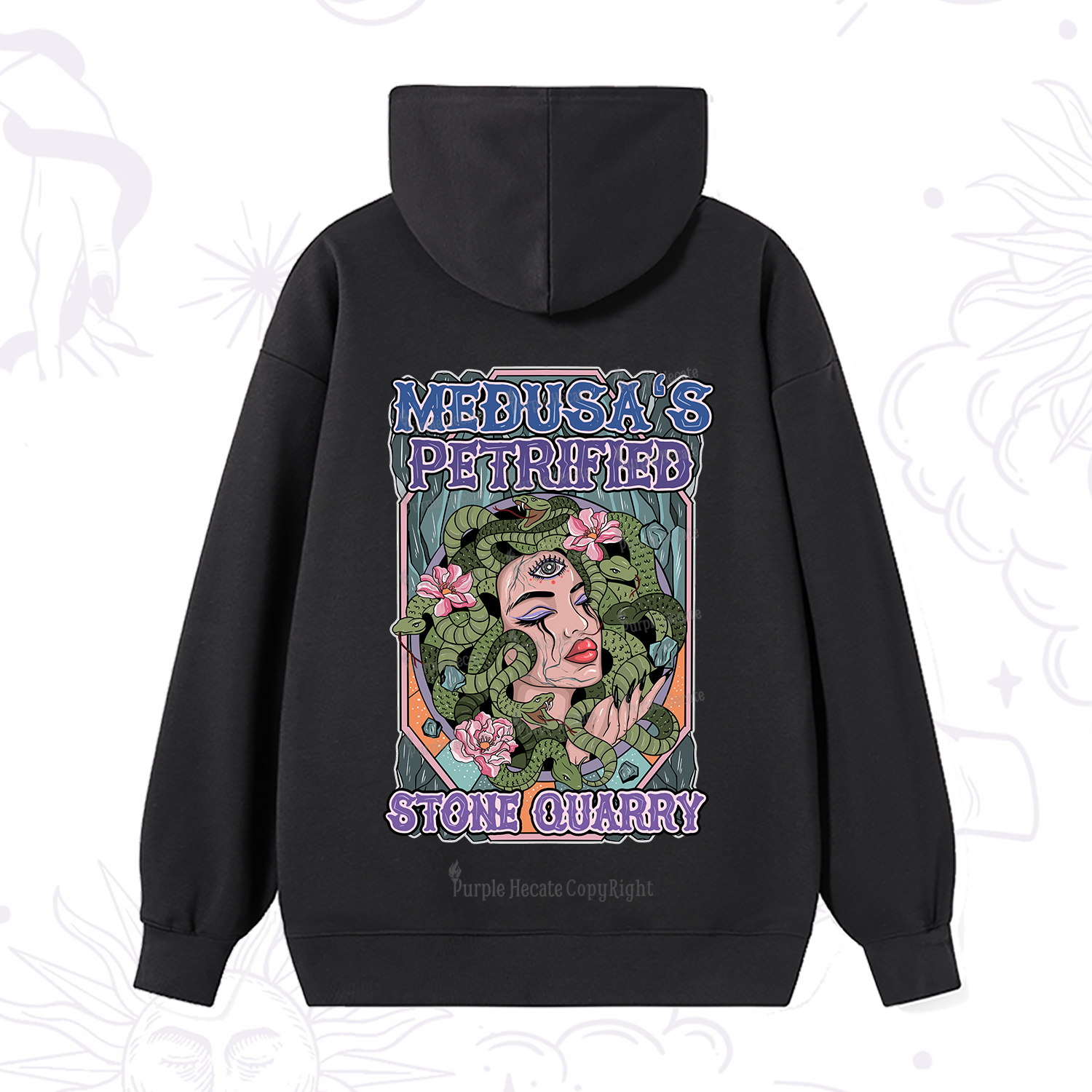 Purplehecate The Gorgon with Snake Hair Medusa Hoodie