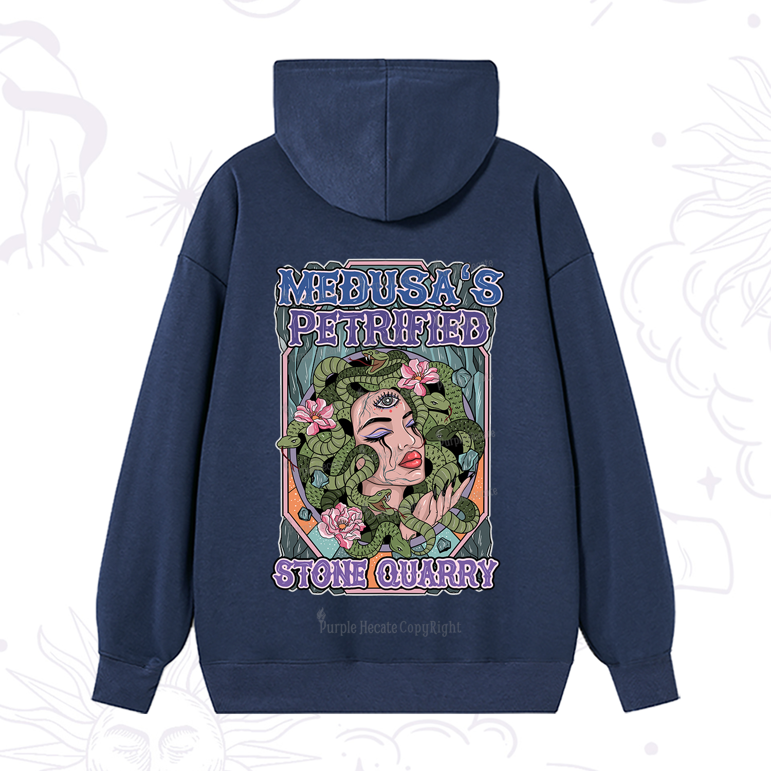 Purplehecate The Gorgon with Snake Hair Medusa Hoodie