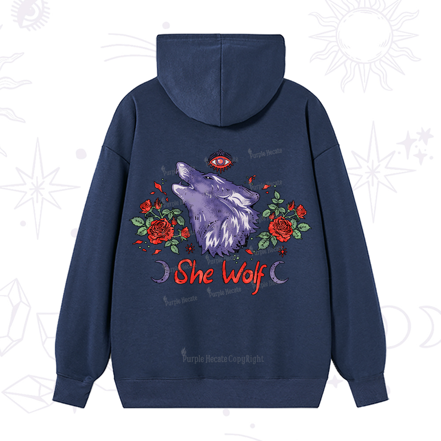 Purplehecate Moon Wolf Hoodie