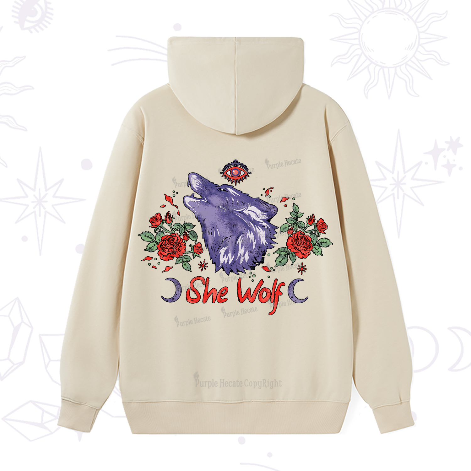 Purplehecate Moon Wolf Hoodie