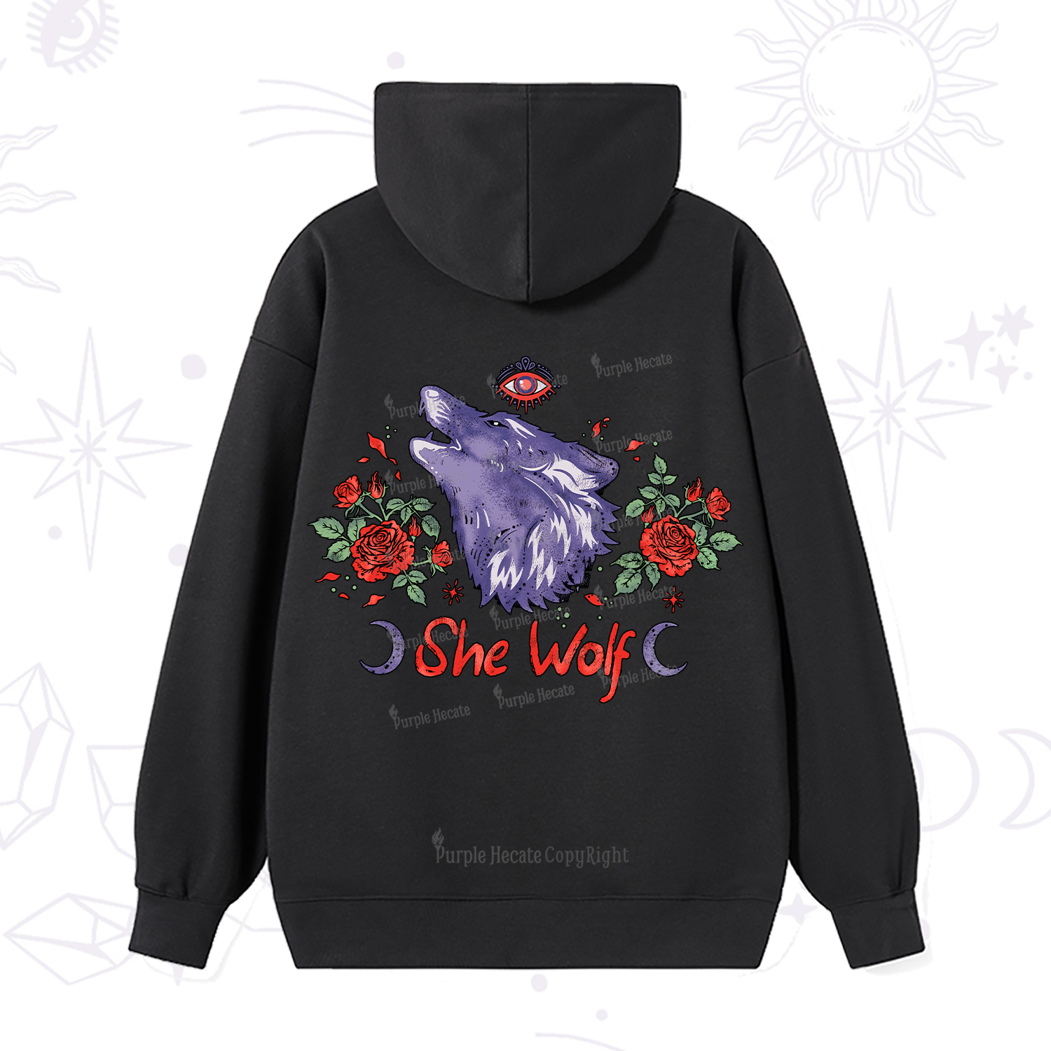 Purplehecate Moon Wolf Hoodie