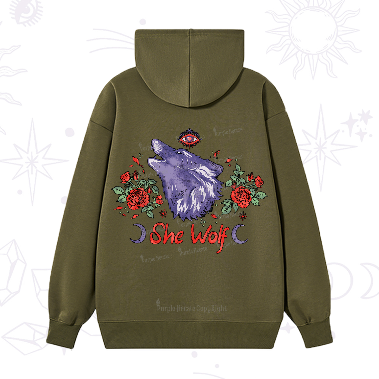Purplehecate Moon Wolf Hoodie