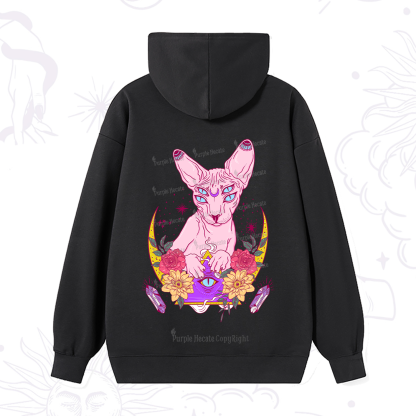 Purplehecate Moon Phase Cat Hoodie
