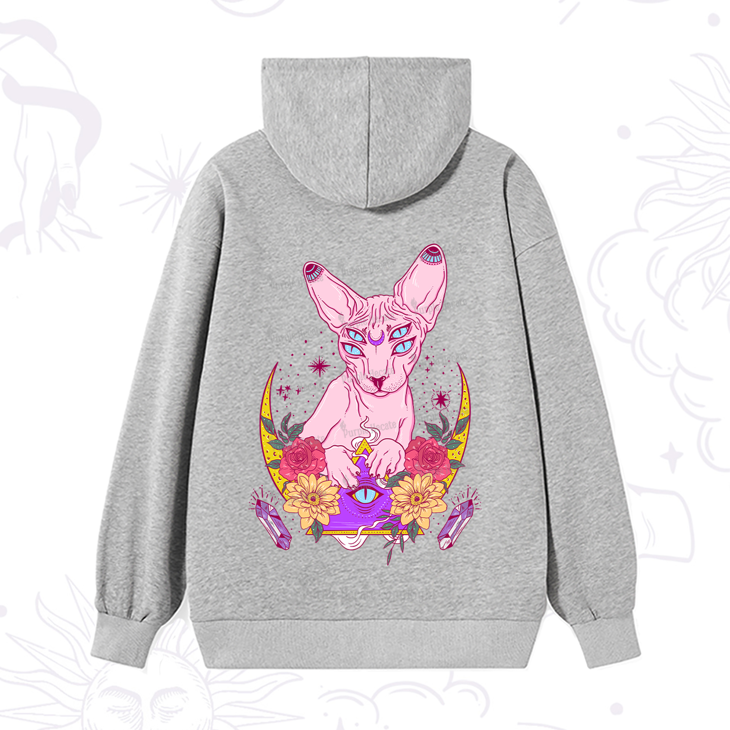Purplehecate Moon Phase Cat Hoodie