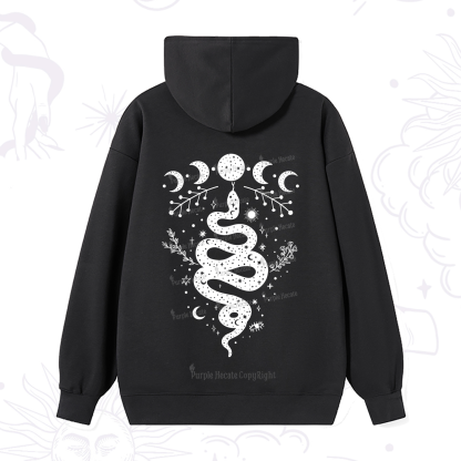 Purplehecate Snake And Moon Phase Comfort Hoodie