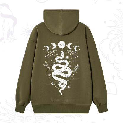 Purplehecate Snake And Moon Phase Comfort Hoodie
