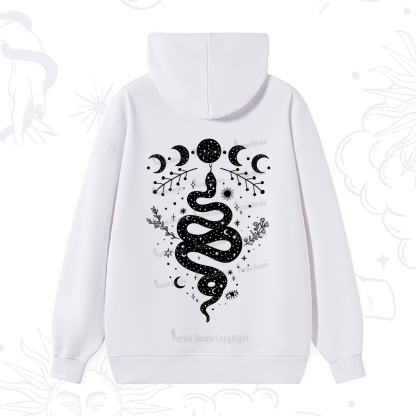 Purplehecate Snake And Moon Phase Comfort Hoodie