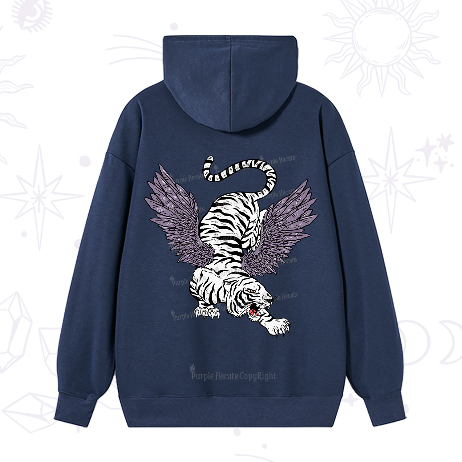 Purplehecate Tiger With Wings Hoodie