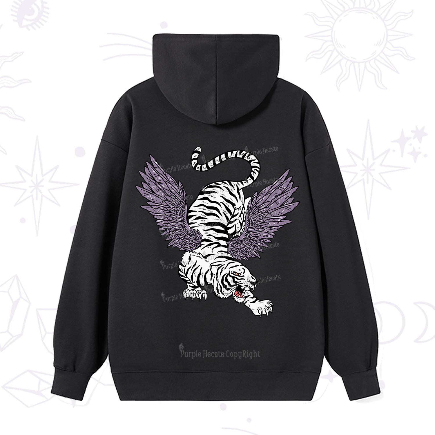 Purplehecate Tiger With Wings Hoodie