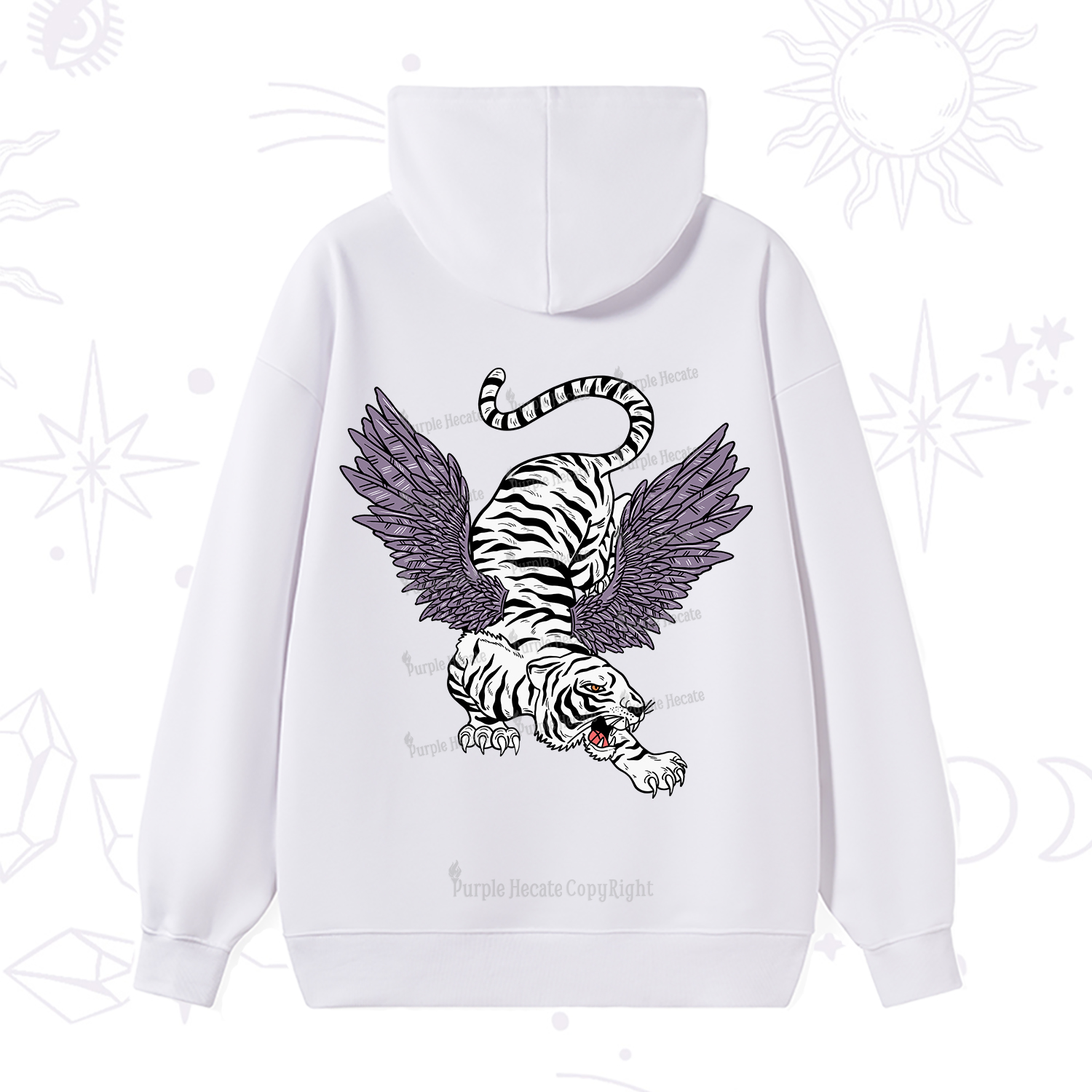 Purplehecate Tiger With Wings Hoodie