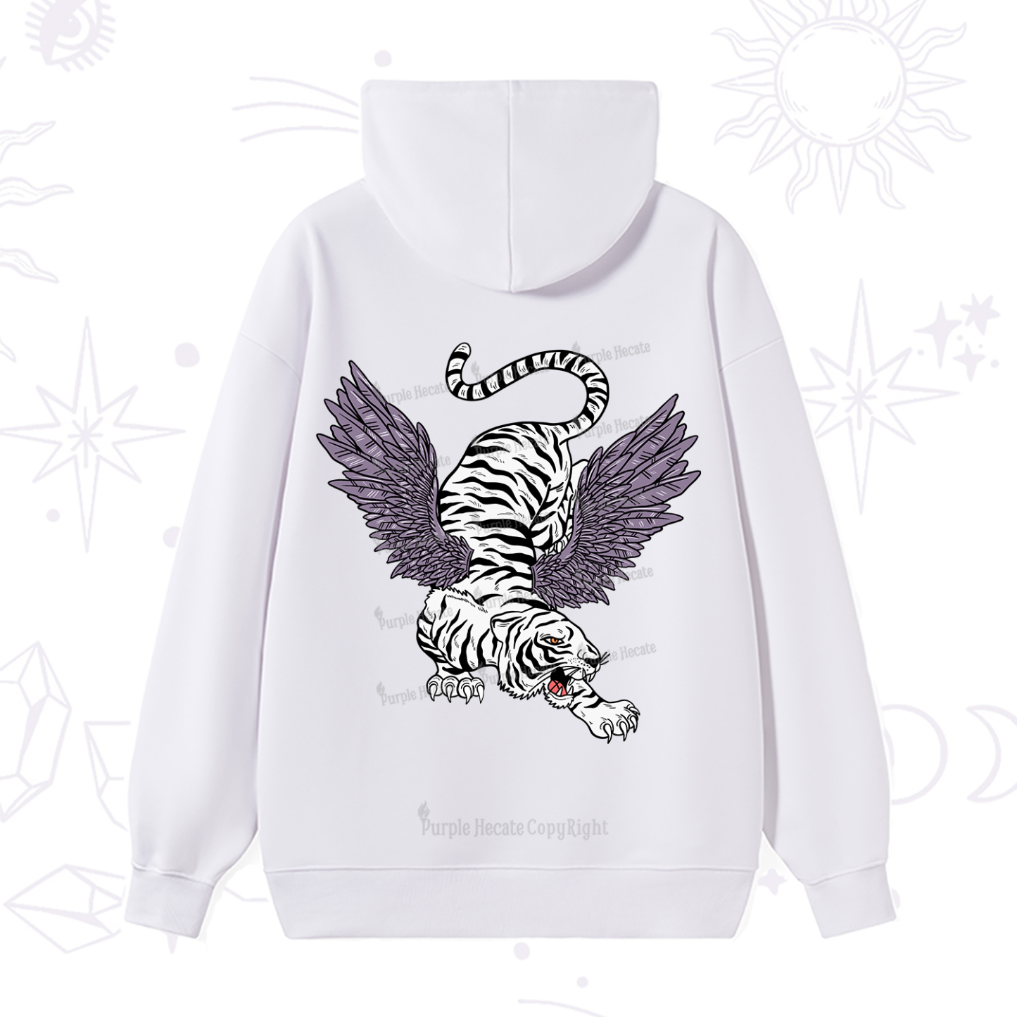 Purplehecate Tiger With Wings Hoodie