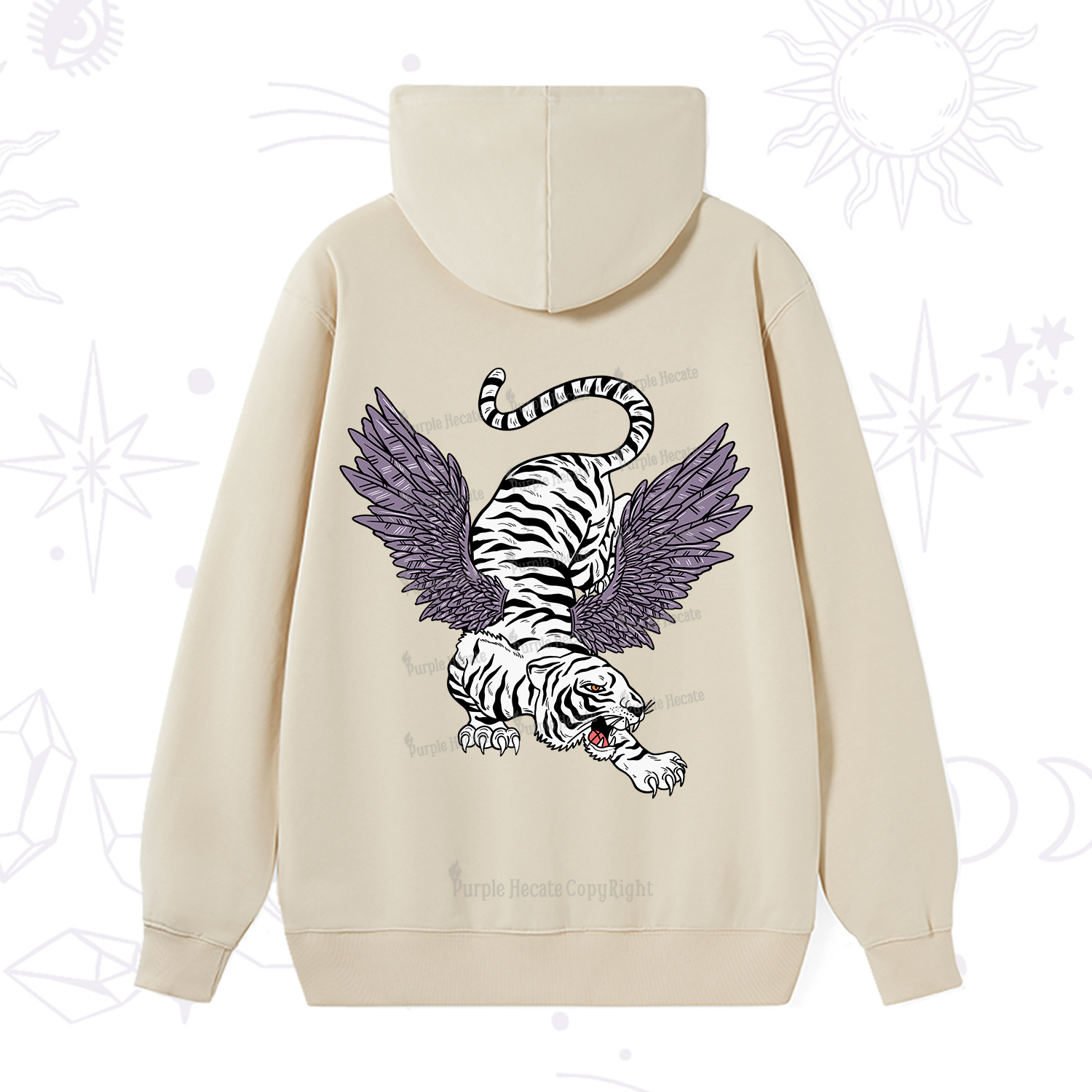 Purplehecate Tiger With Wings Hoodie