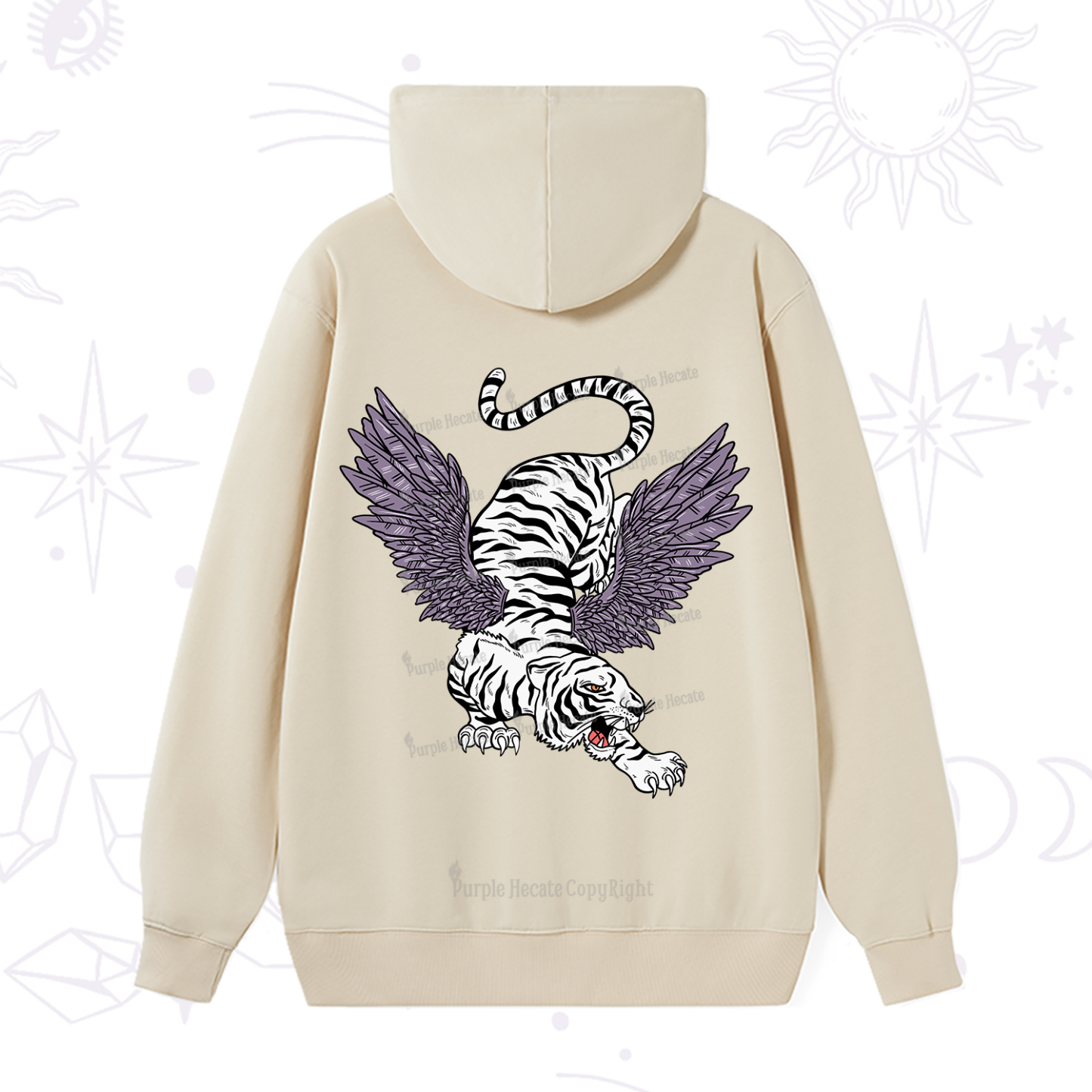 Purplehecate Tiger With Wings Hoodie