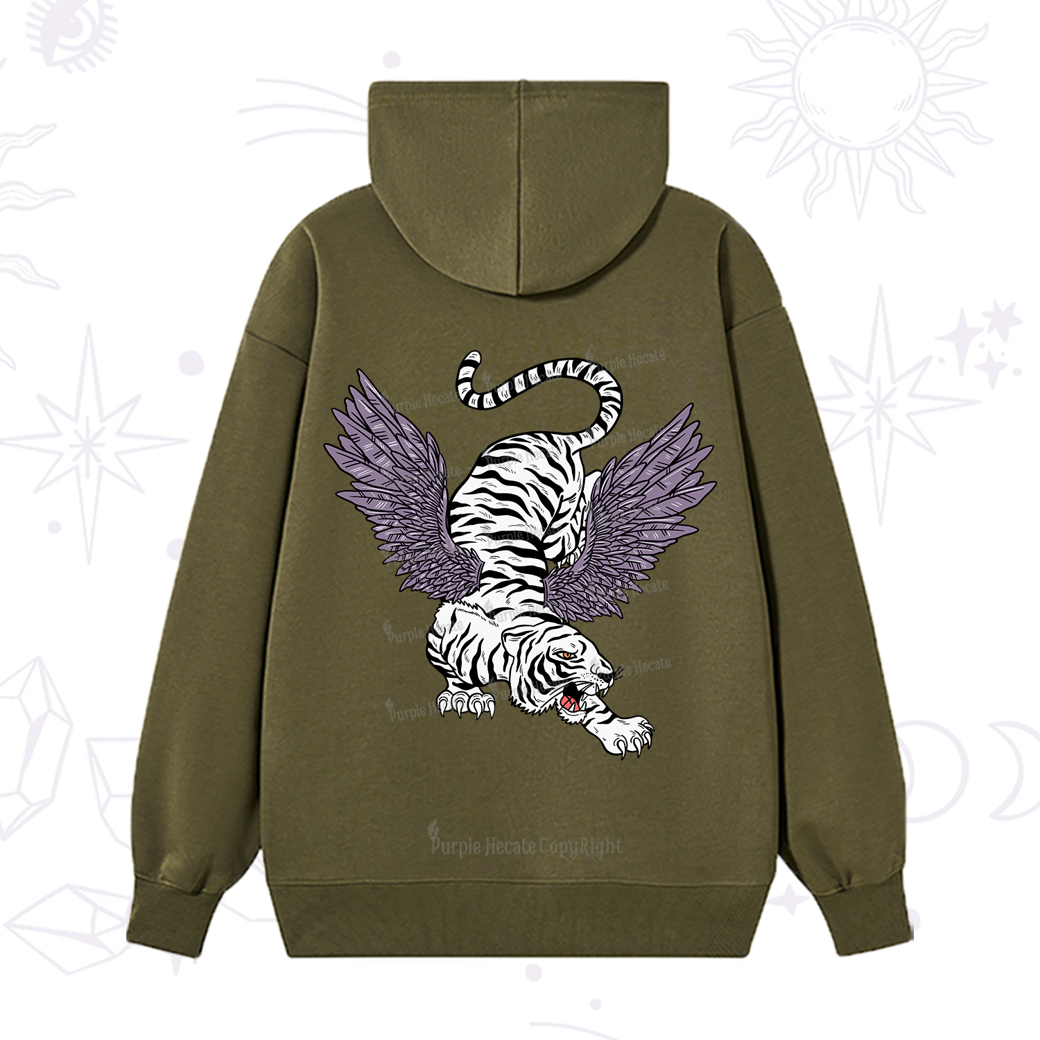 Purplehecate Tiger With Wings Hoodie
