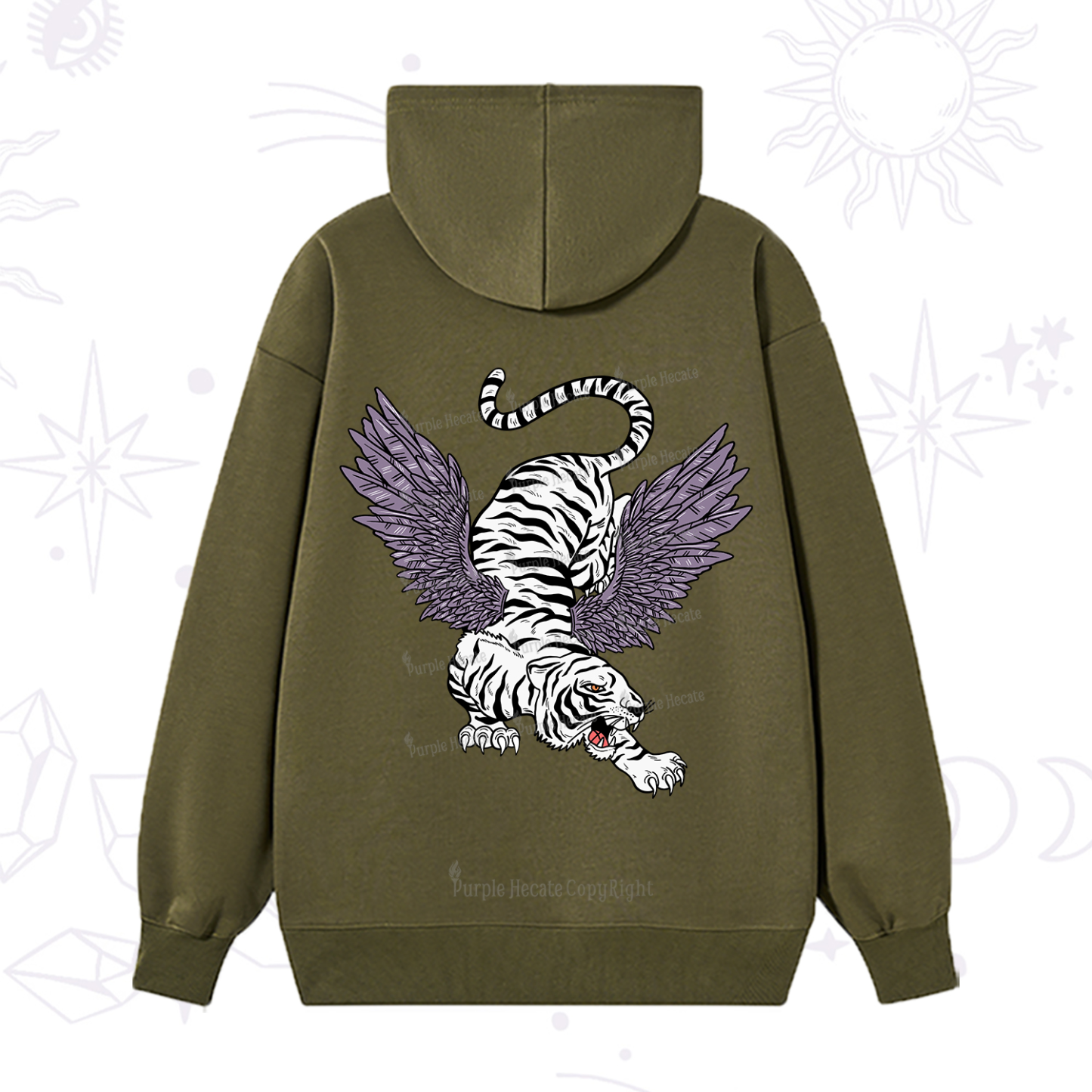Purplehecate Tiger With Wings Hoodie