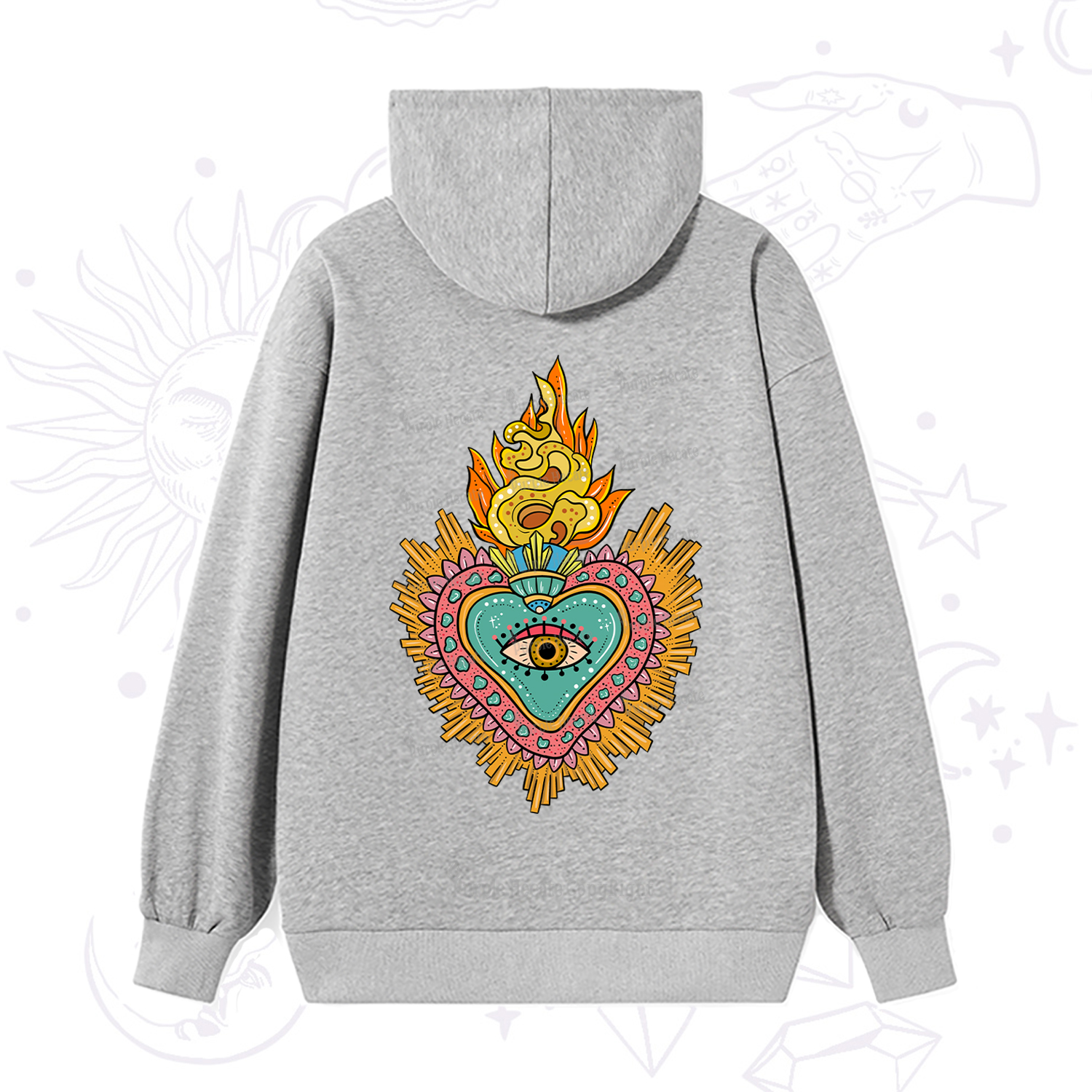 Purplehecate Rainbow Sacred Heart Hoodie