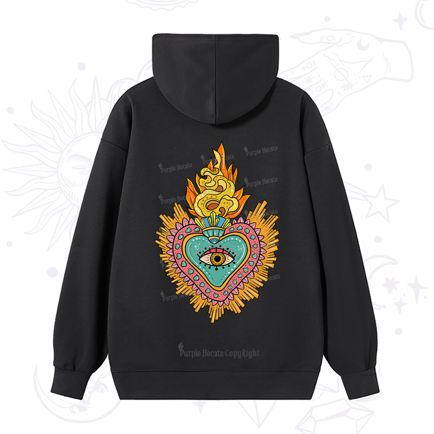 Purplehecate Rainbow Sacred Heart Hoodie