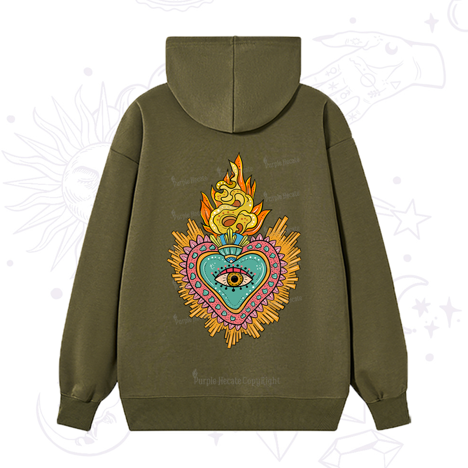 Purplehecate Rainbow Sacred Heart Hoodie