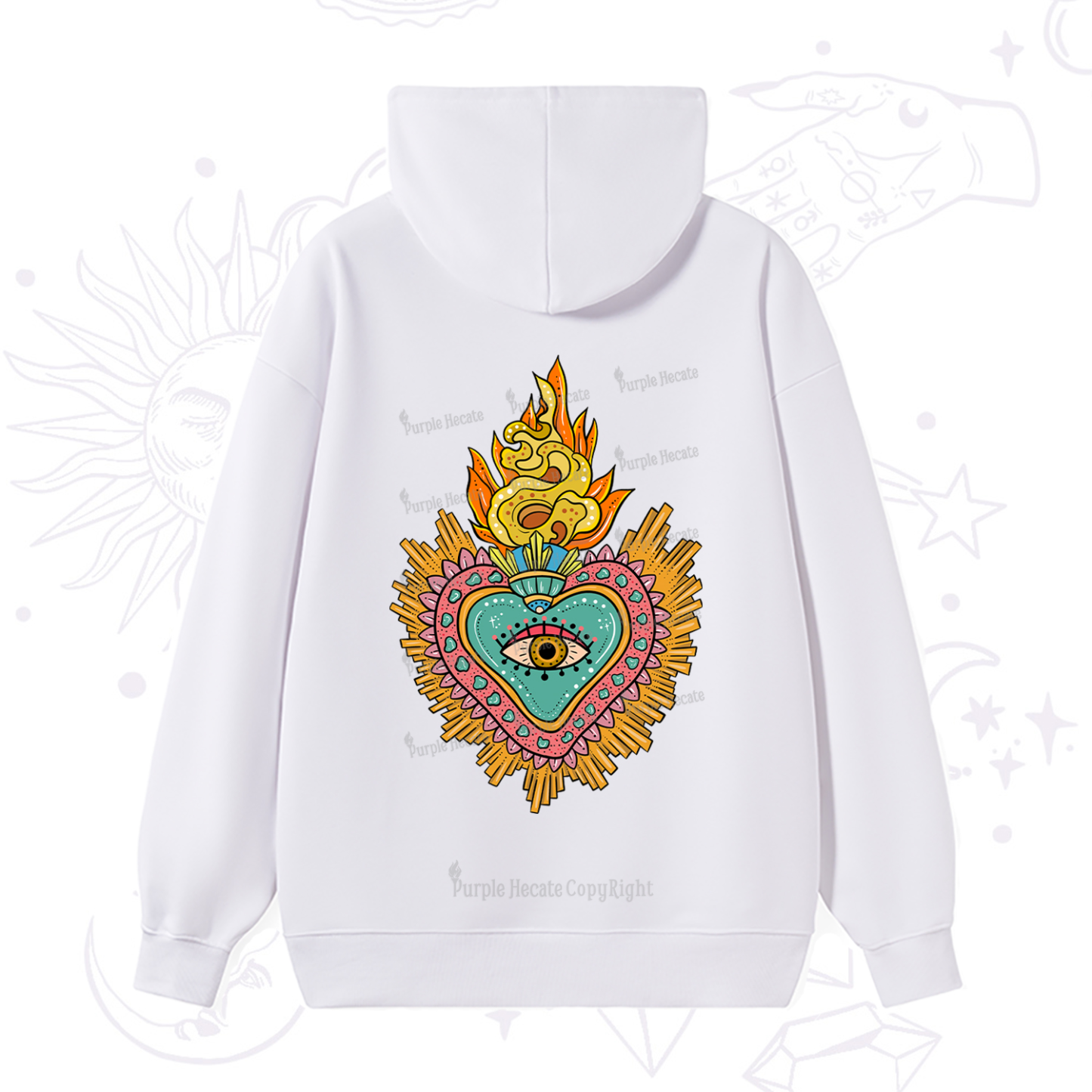 Purplehecate Rainbow Sacred Heart Hoodie