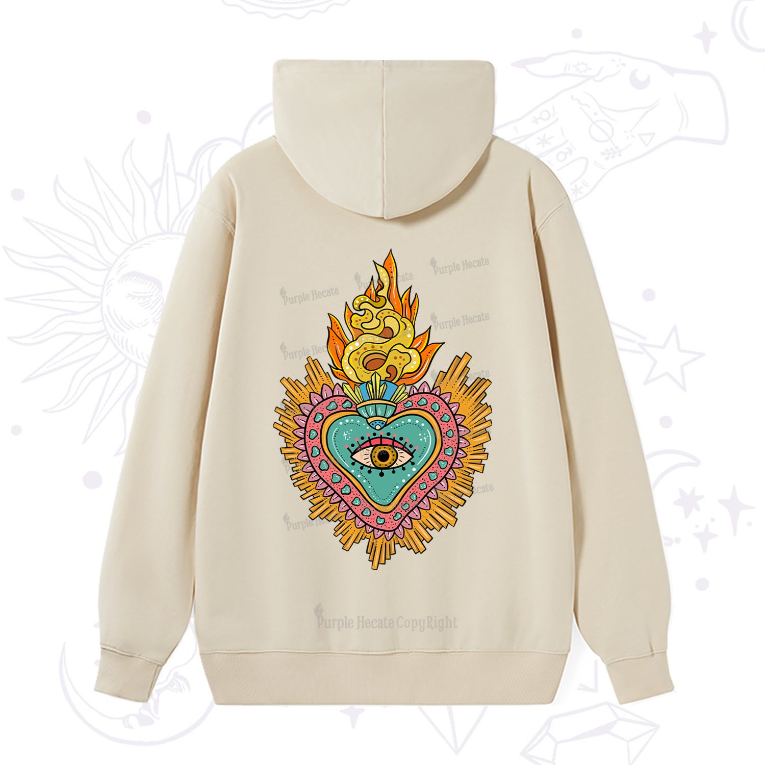 Purplehecate Rainbow Sacred Heart Hoodie