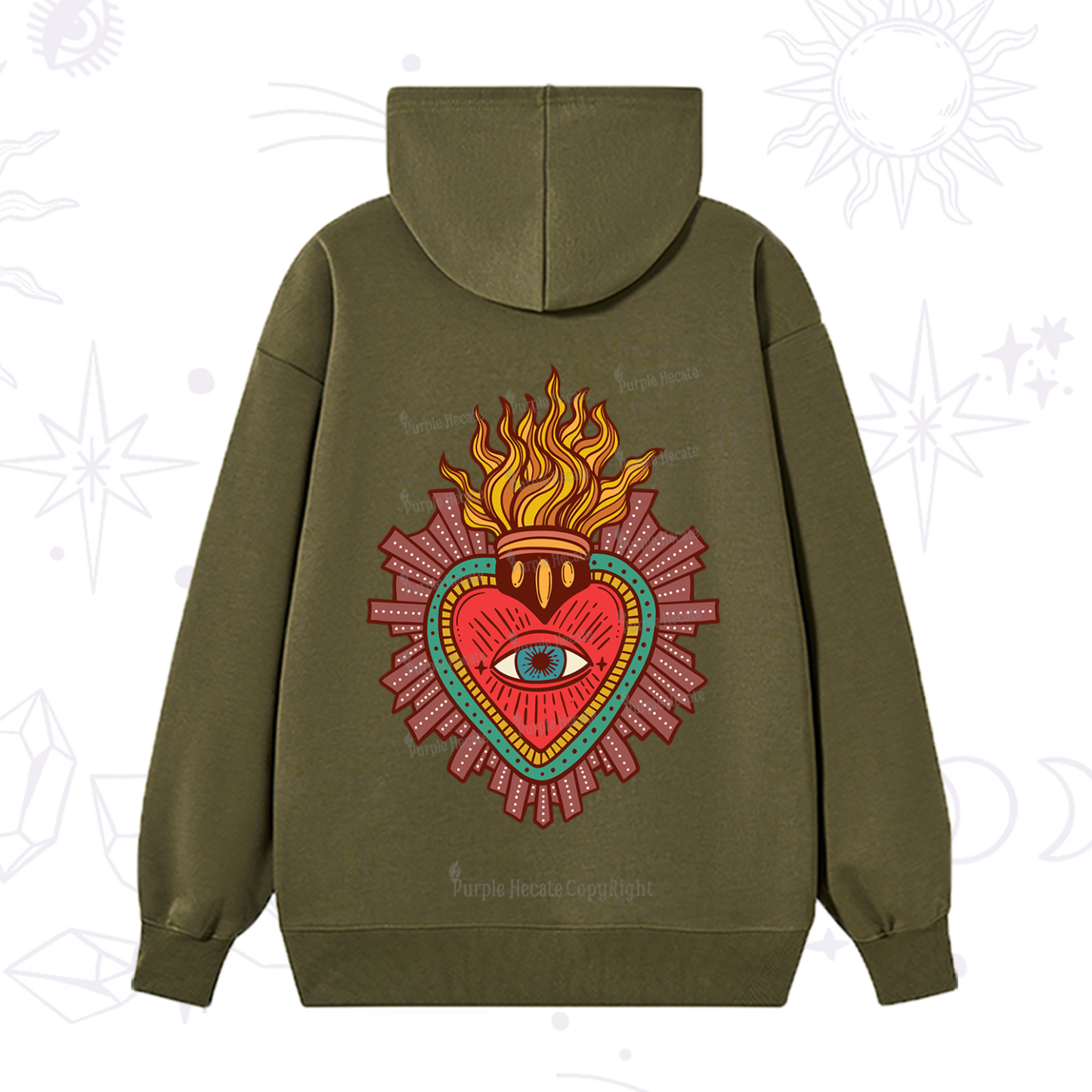 Purplehecate Sacred Heart Hoodie