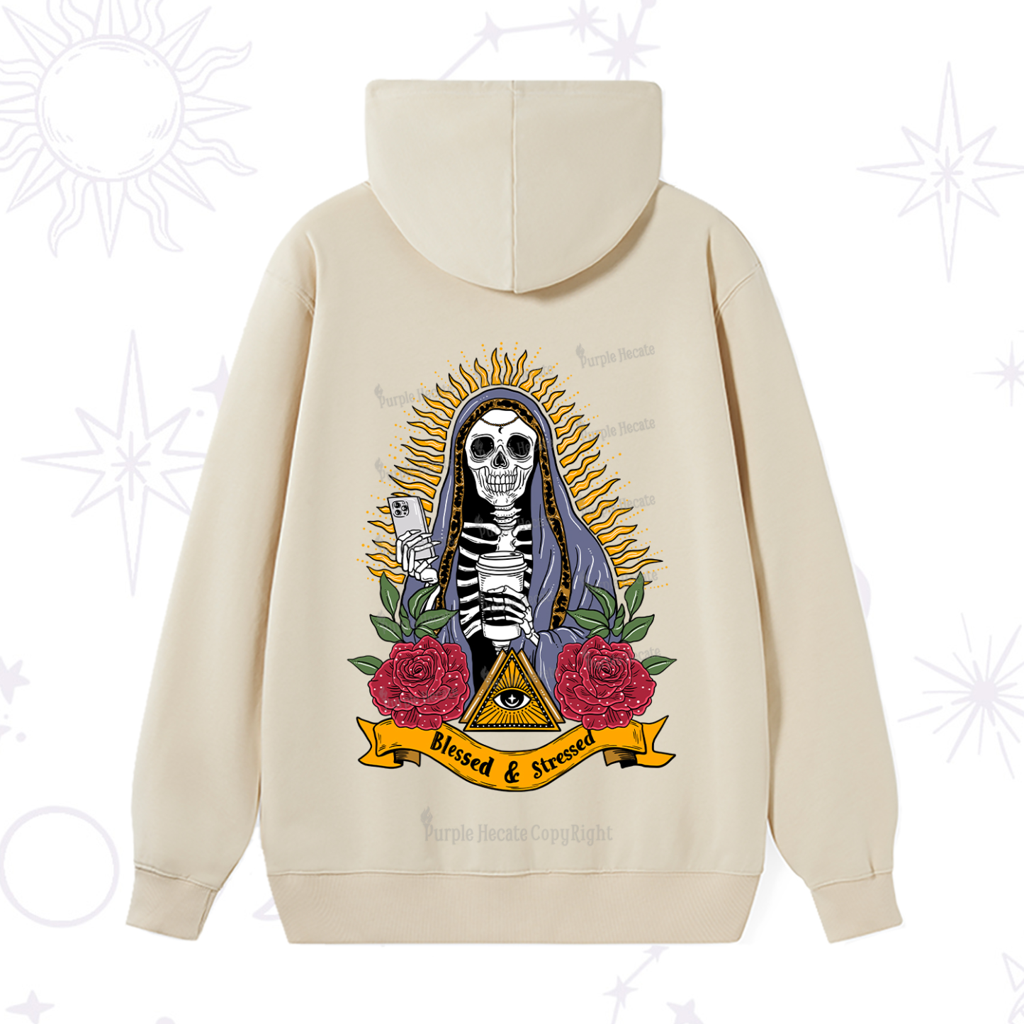 Purplehecate Blessed And Stressed Hoodie