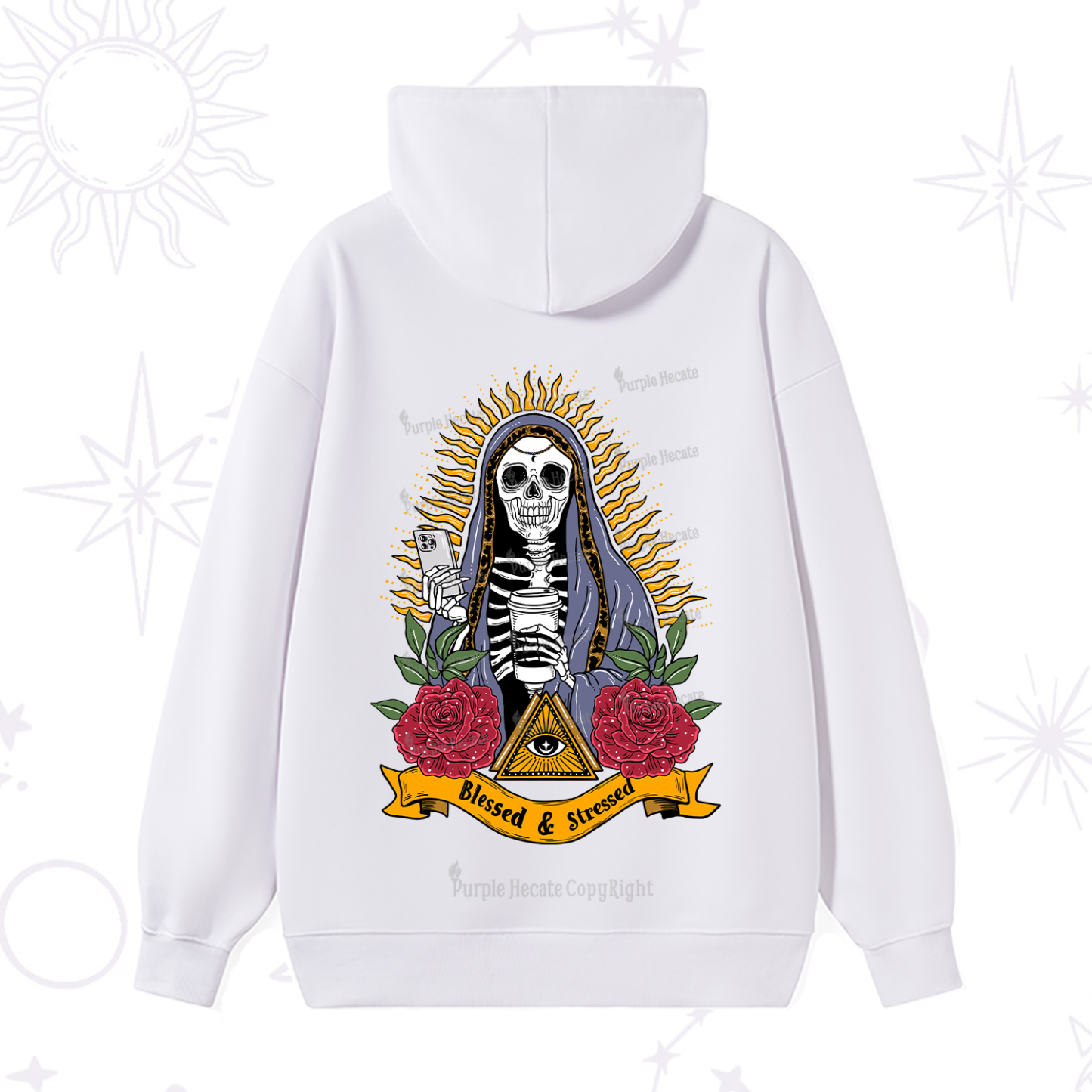 Purplehecate Blessed And Stressed Hoodie