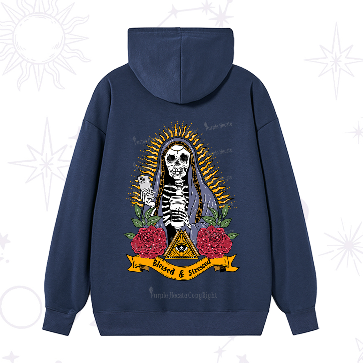 Purplehecate Blessed And Stressed Hoodie
