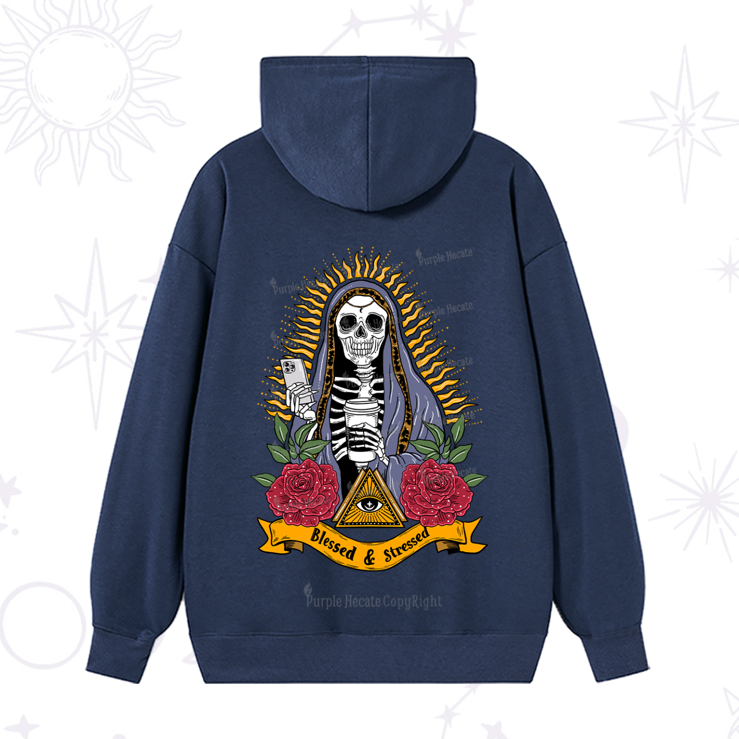Purplehecate Blessed And Stressed Hoodie