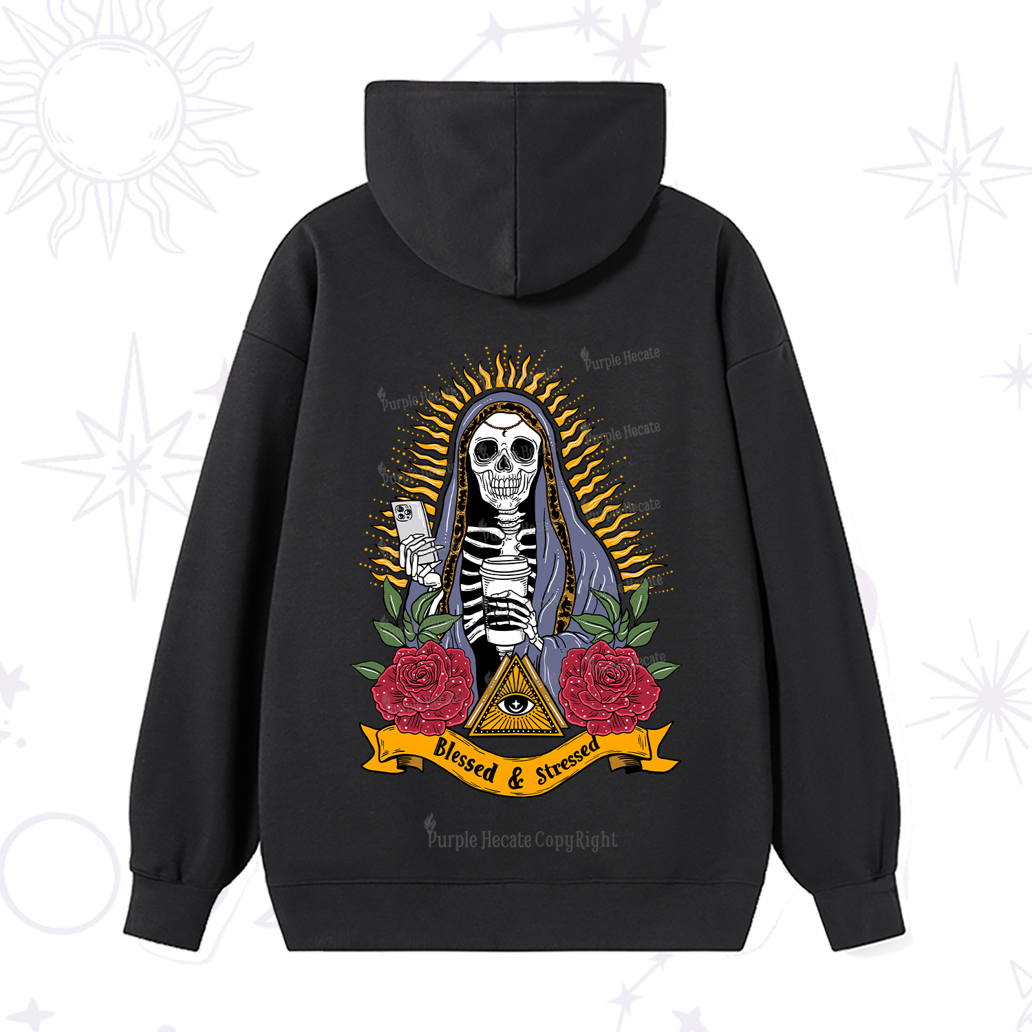 Purplehecate Blessed And Stressed Hoodie