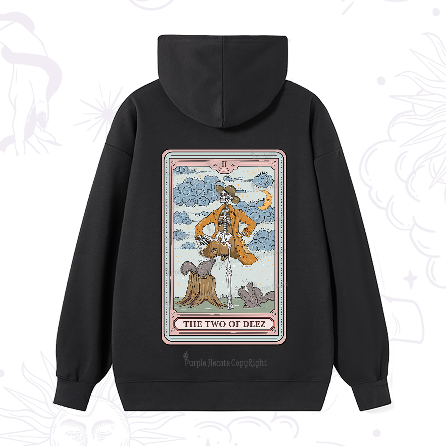 Purplehecate The Two Of Deez Tarot Hoodie