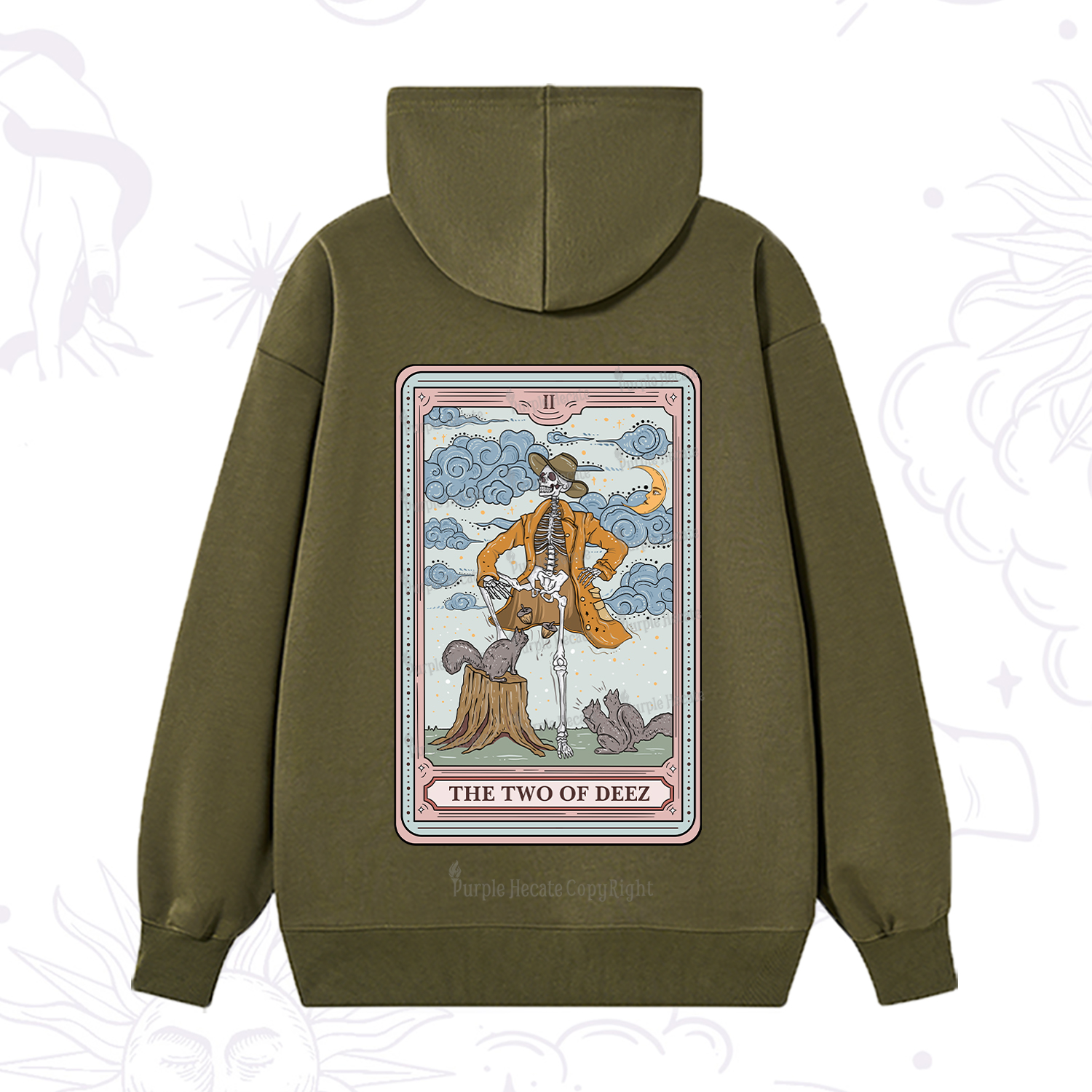 Purplehecate The Two Of Deez Tarot Hoodie