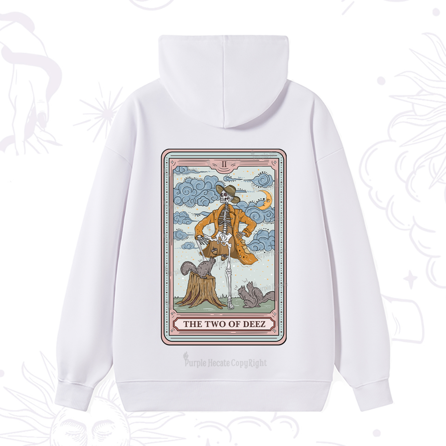 Purplehecate The Two Of Deez Tarot Hoodie