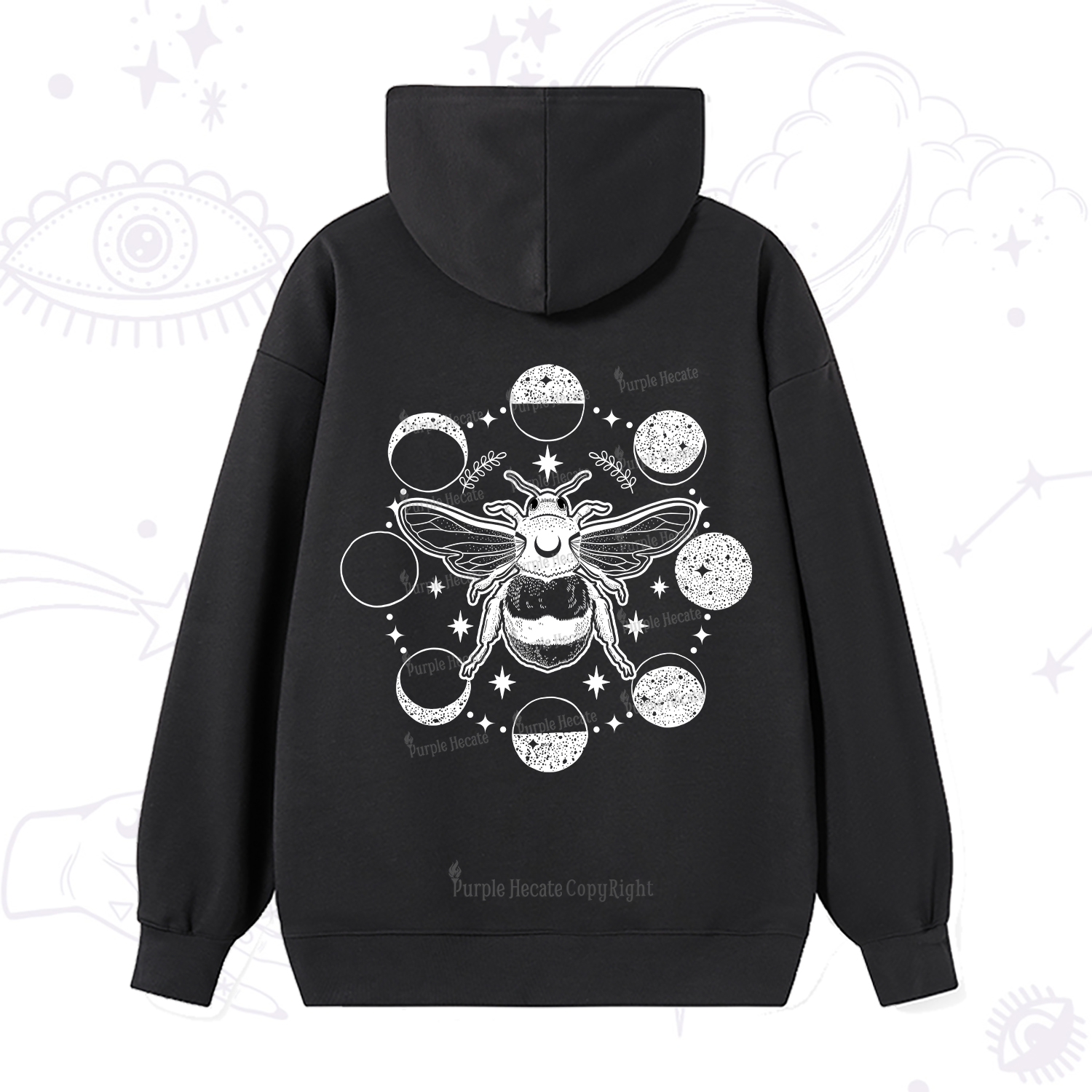 Purplehecate Moon Bee Hoodie