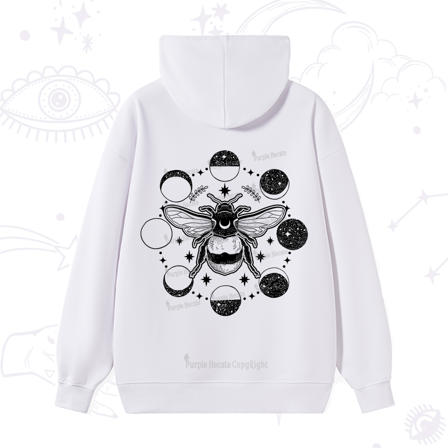 Purplehecate Moon Bee Hoodie
