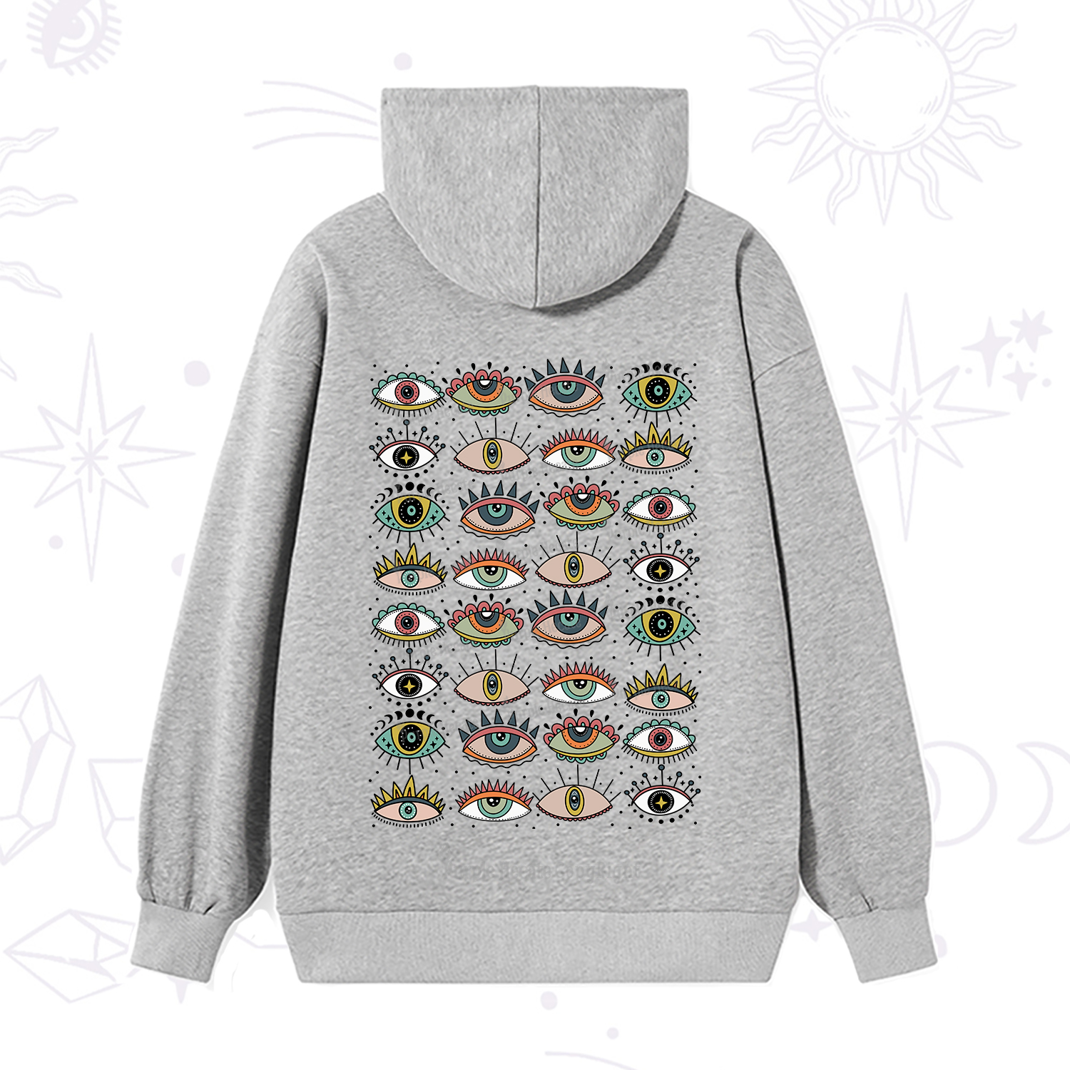 Purplehecate Evil Eye Pattern Hoodie