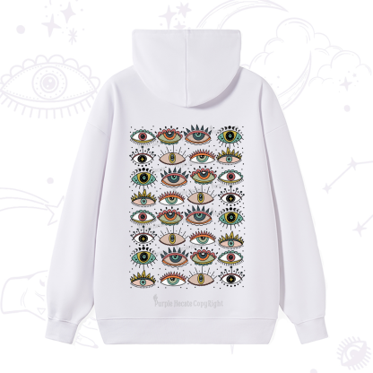 Purplehecate Evil Eye Pattern Hoodie