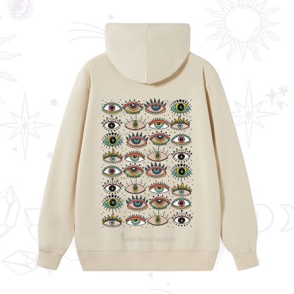 Purplehecate Evil Eye Pattern Hoodie