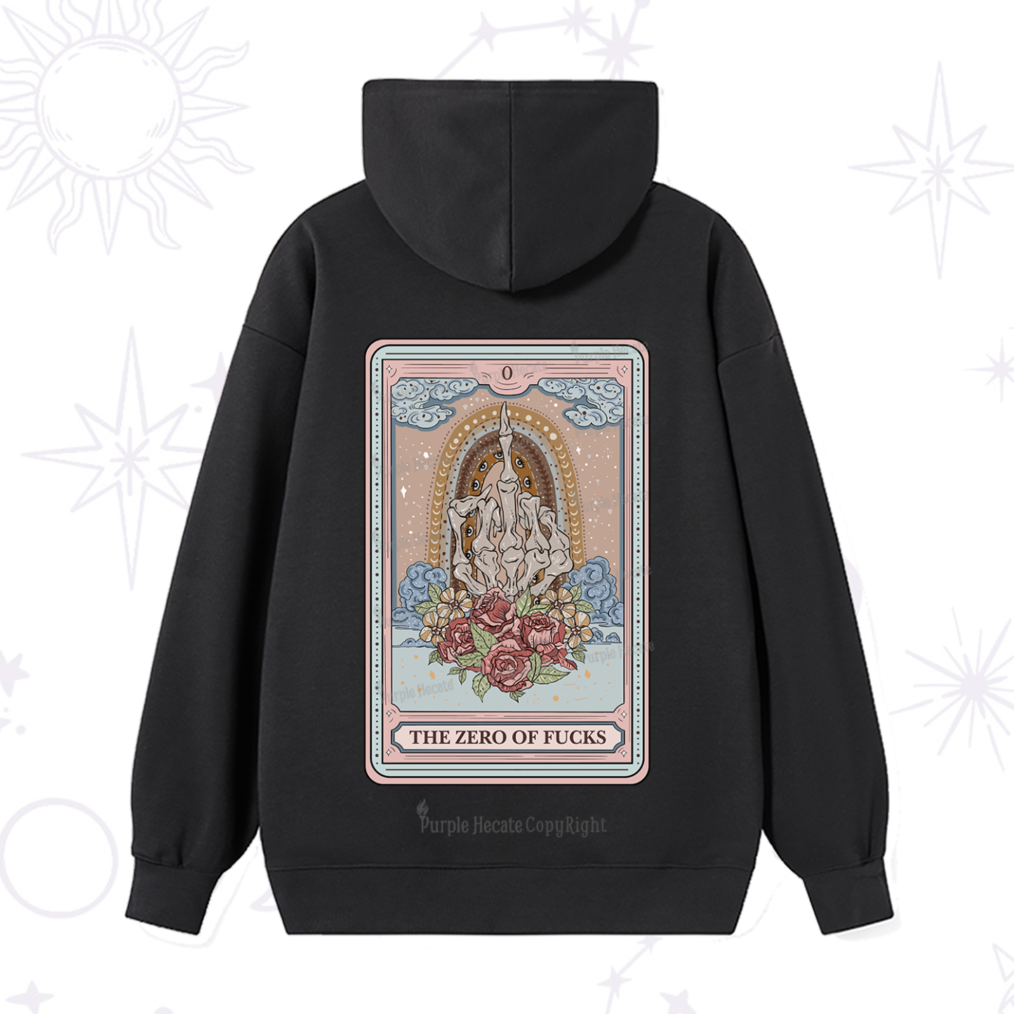 Purplehecate The Zero Of Fucks Tarot Hoodie